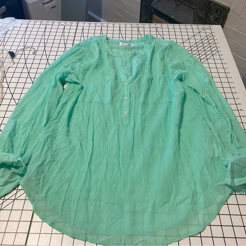 Mint green cotton gauze tunic